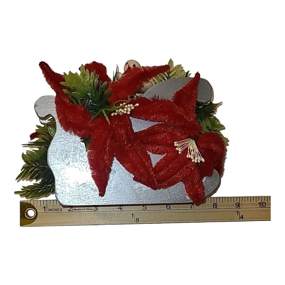 Vintage Kitsch Handmade Christmas Flower Arrangement Centerpiece 8